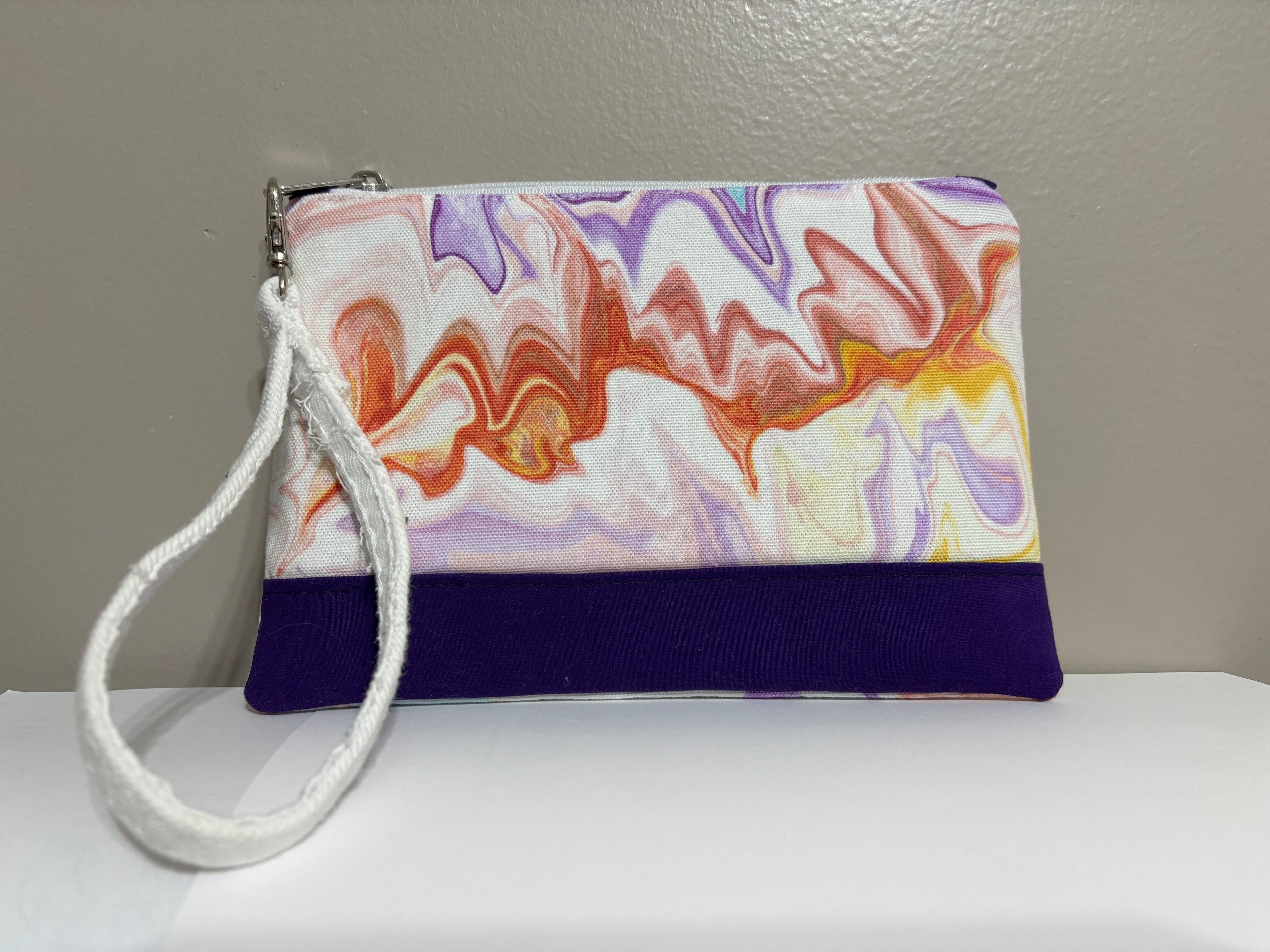 Wristlet from Marbled Cotton Duck Cloth Canvas