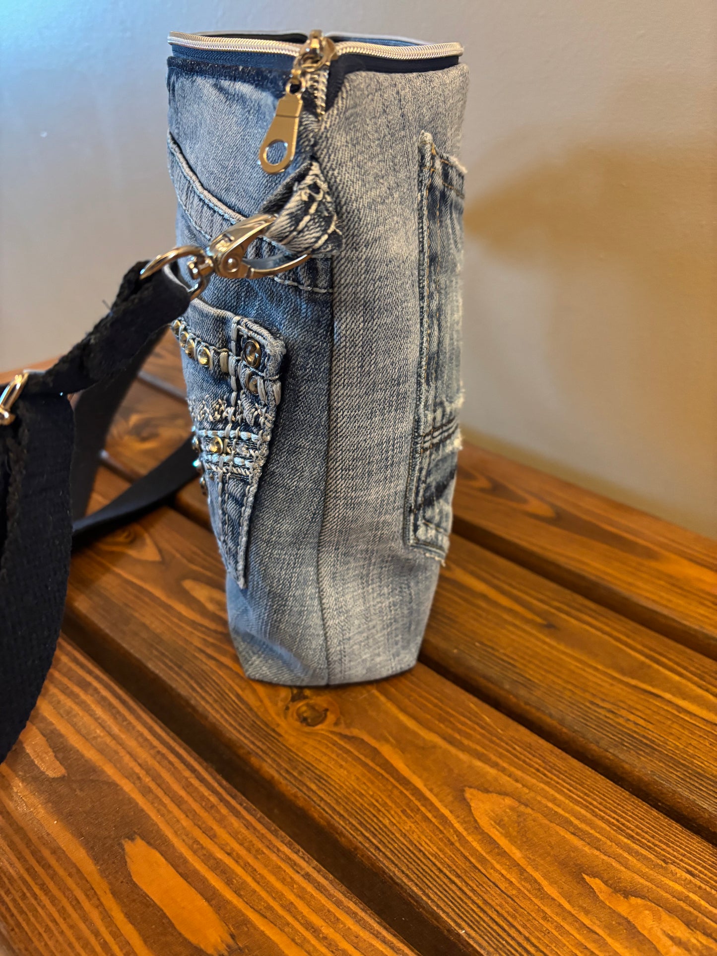 Denim Jeans Upcycled Shoulder Crossbody Bag
