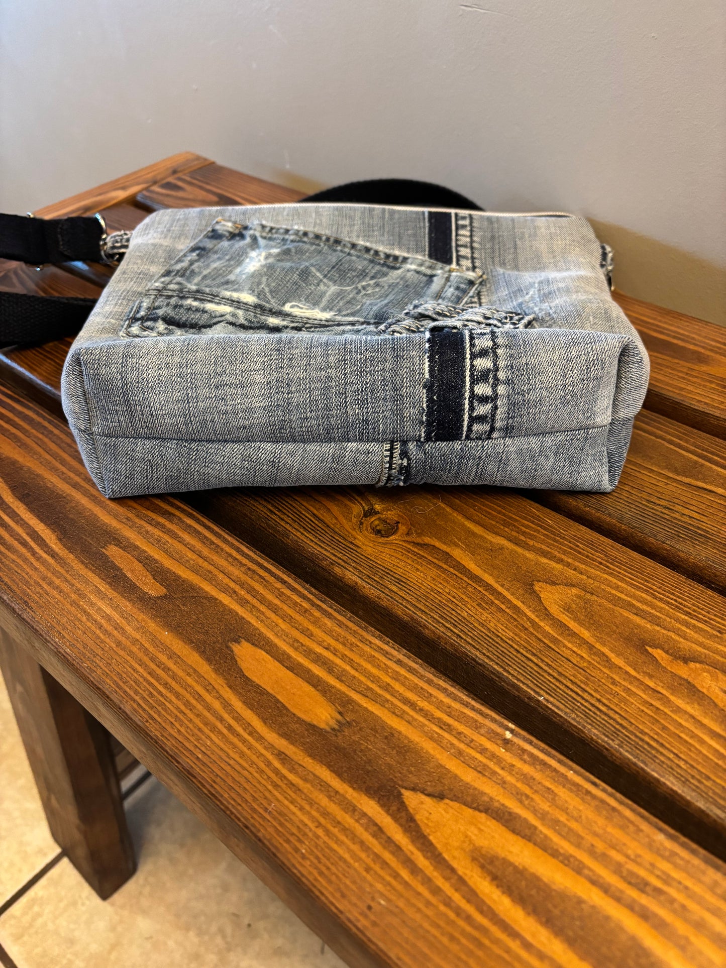 Denim Jeans Upcycled Shoulder Crossbody Bag