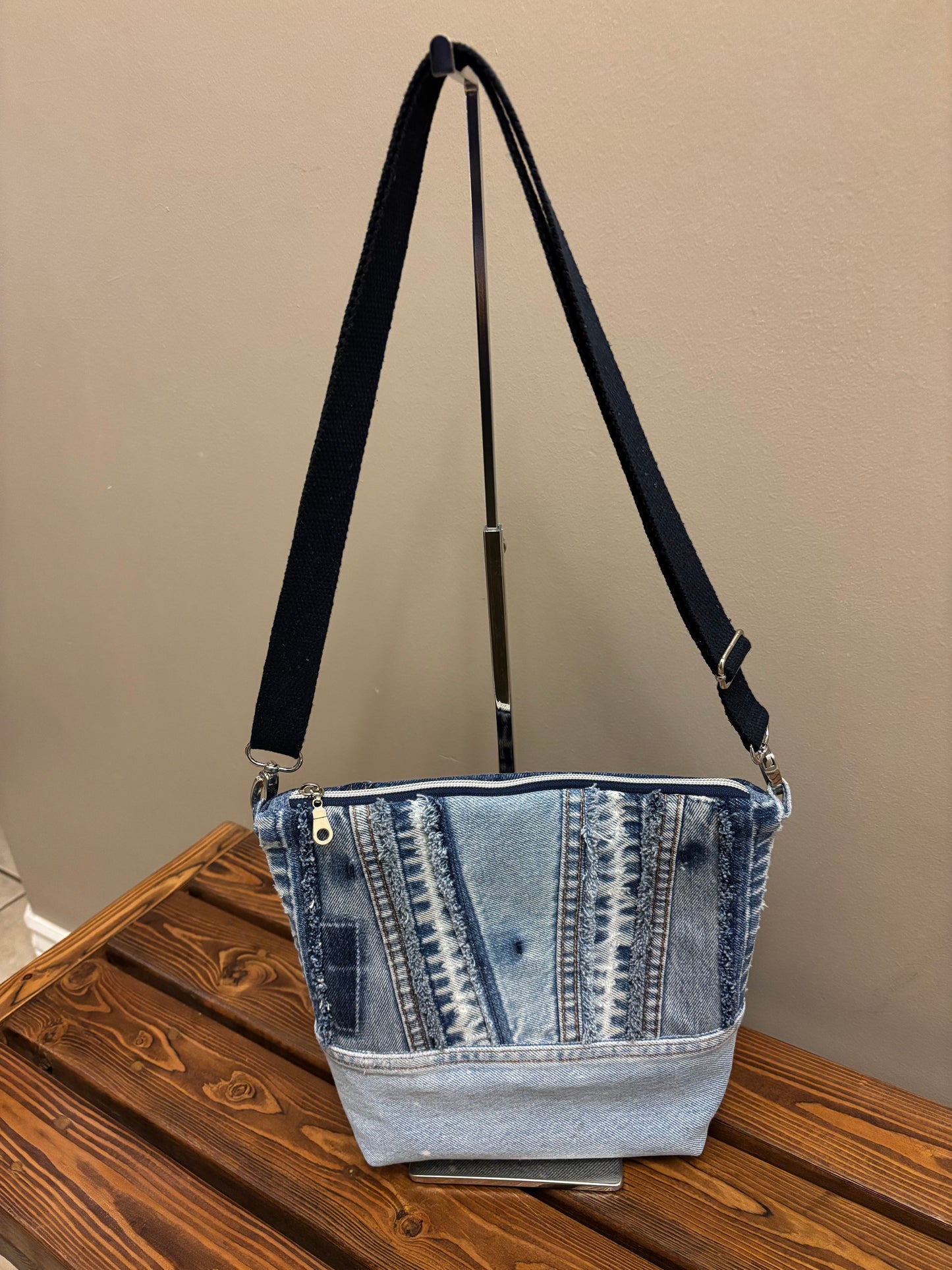 Denim Jeans Upcycled Shoulder Crossbody Bag