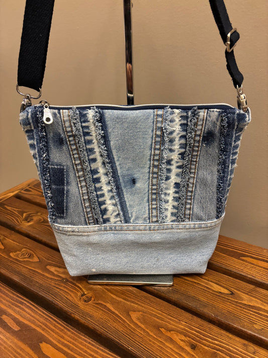Denim Jeans Upcycled Shoulder Crossbody Bag