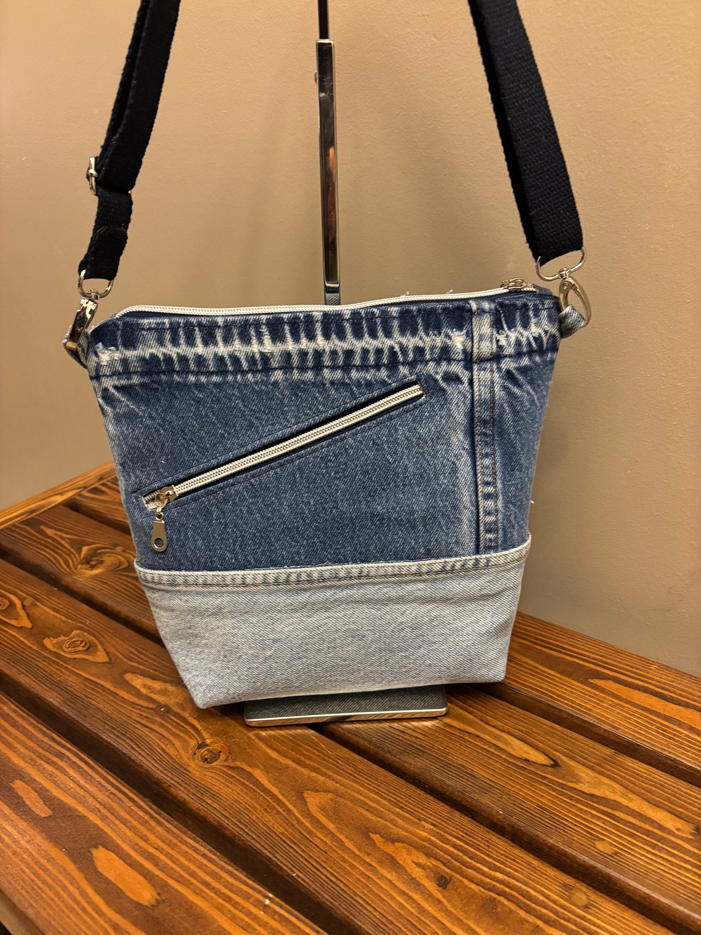 Denim Jeans Upcycled Shoulder Crossbody Bag
