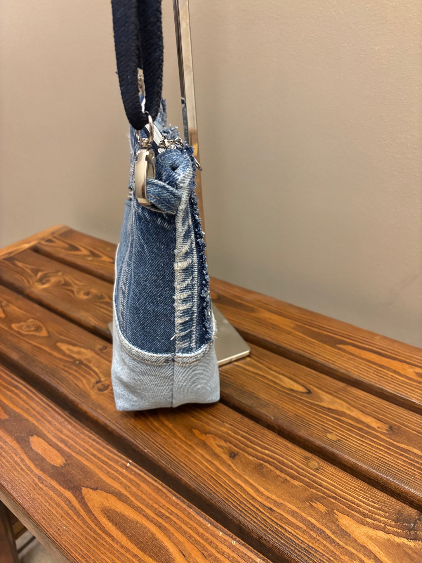Denim Jeans Upcycled Shoulder Crossbody Bag