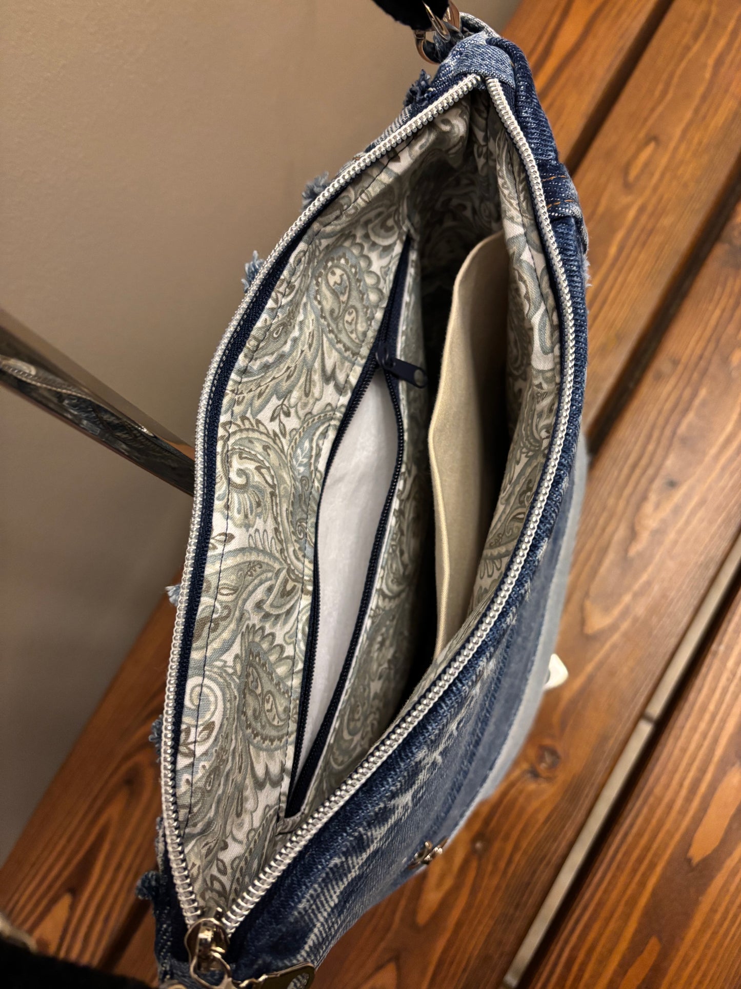 Denim Jeans Upcycled Shoulder Crossbody Bag