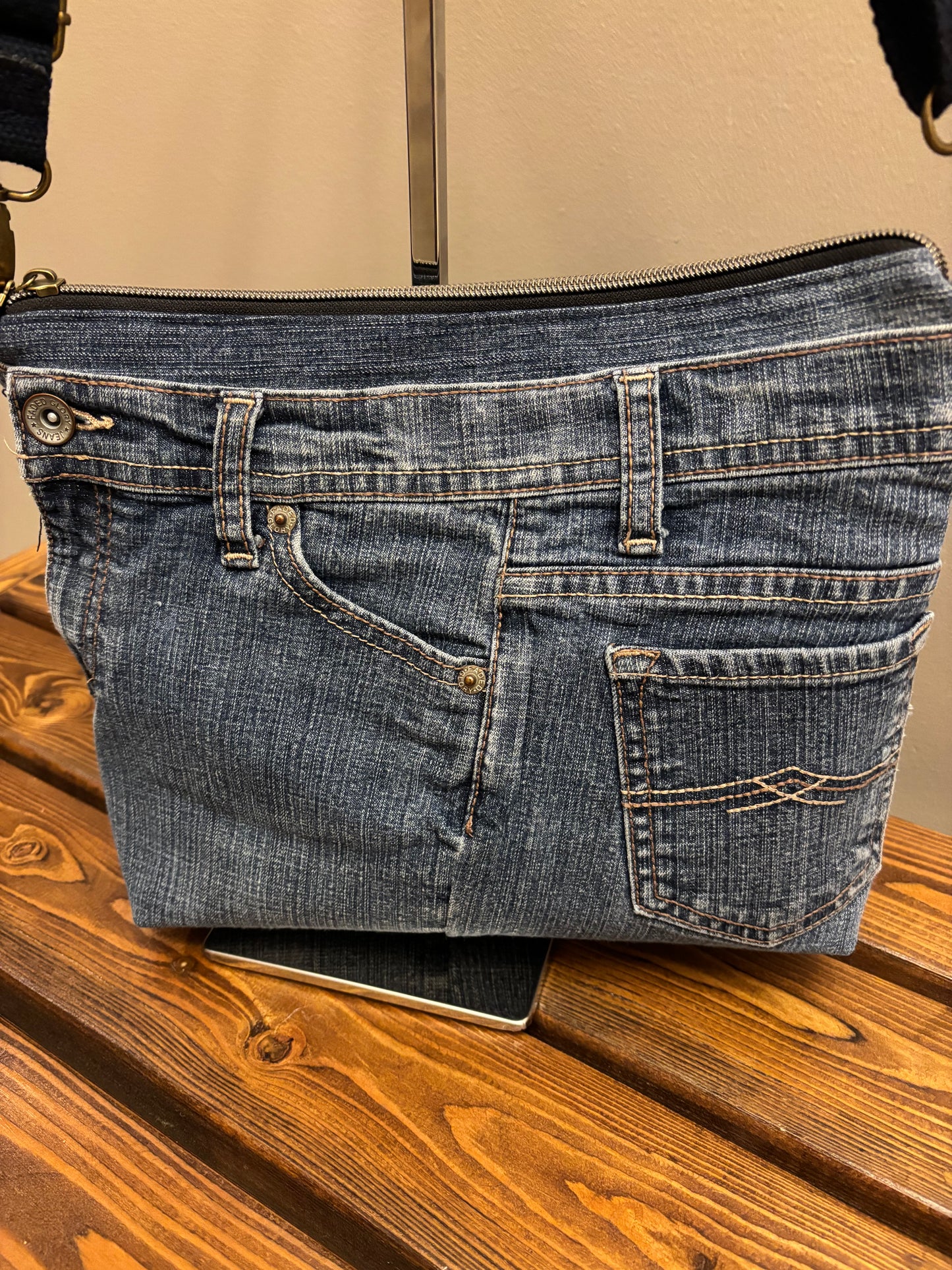Upcycled Denim Jean’s Crossbody Bag
