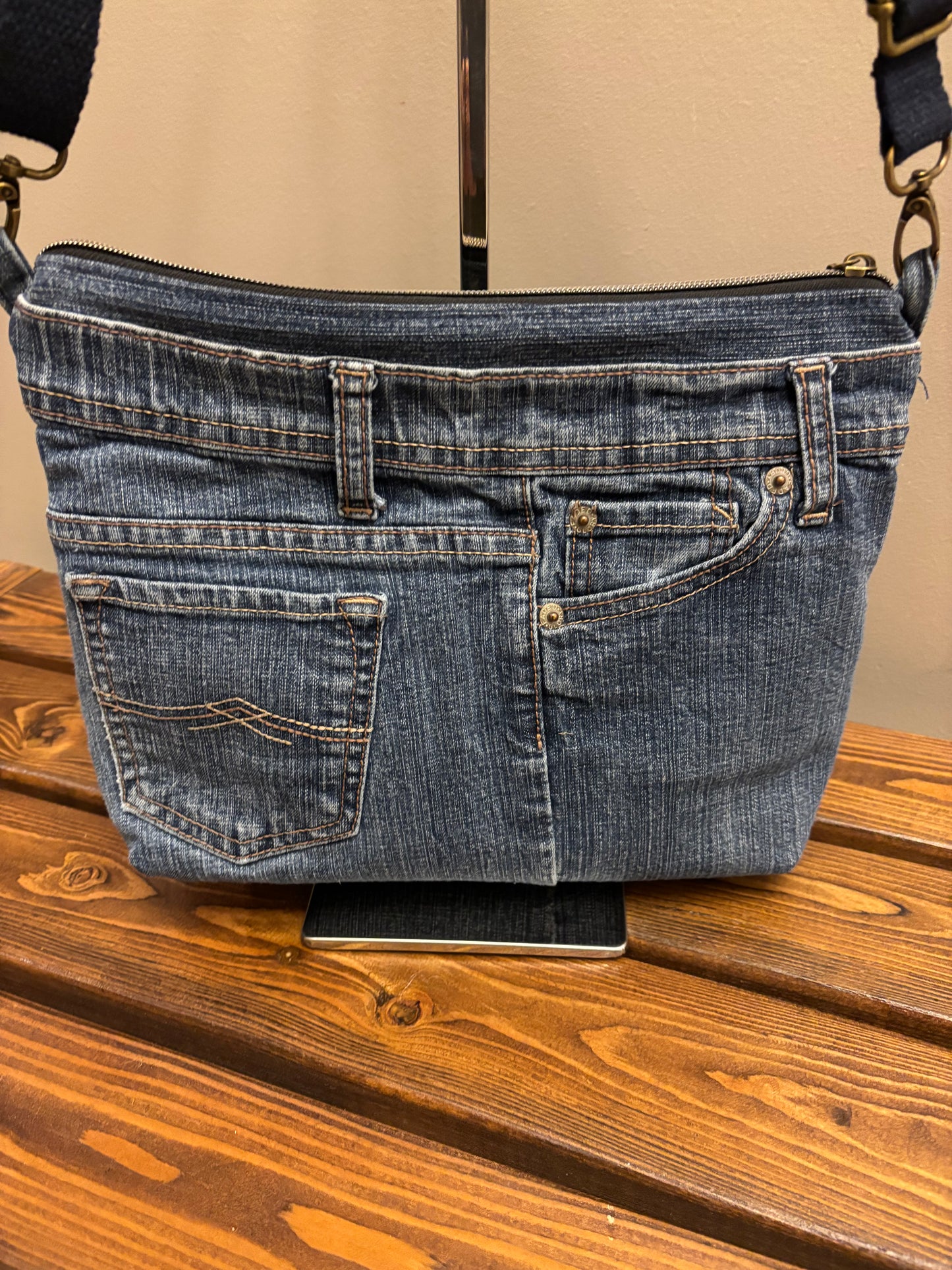 Upcycled Denim Jean’s Crossbody Bag