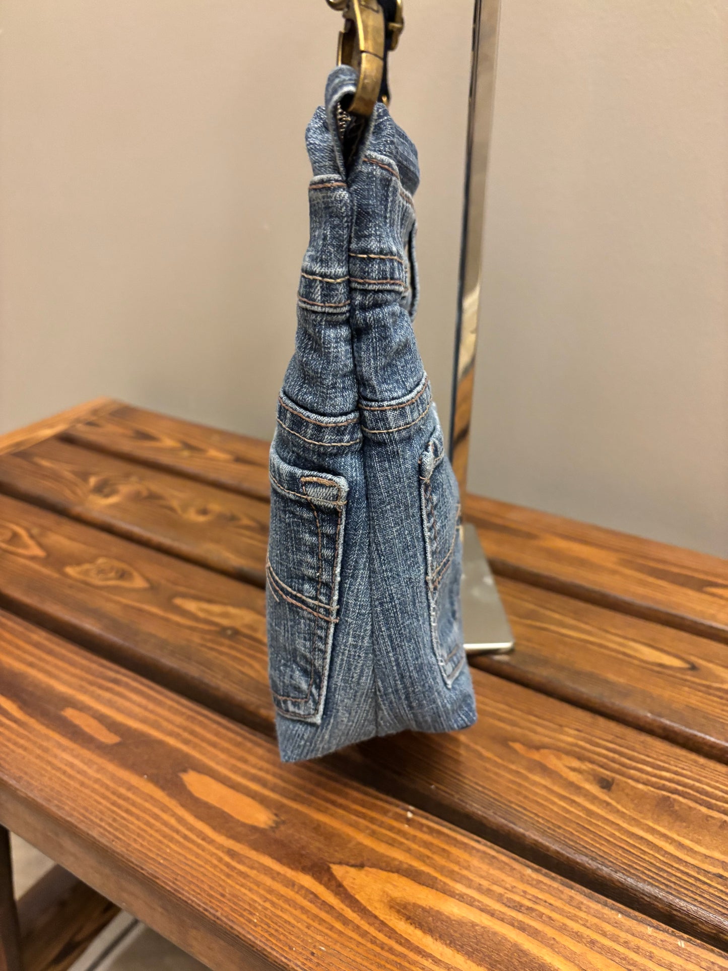 Upcycled Denim Jean’s Crossbody Bag