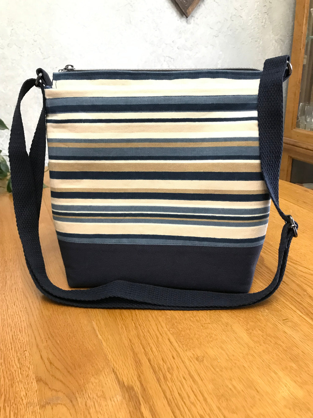 Fun Striped Crossbody Bag made from Canvas