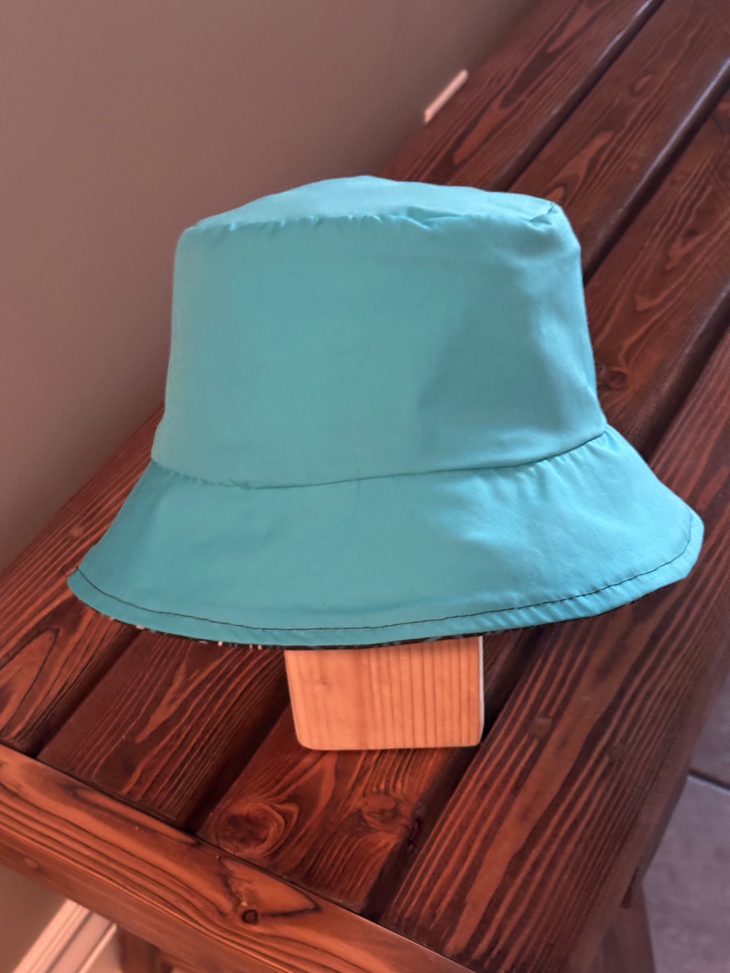 Reversible Bucket Hat Designed by an Artist With A Cool Celtic Teal and Black Design
