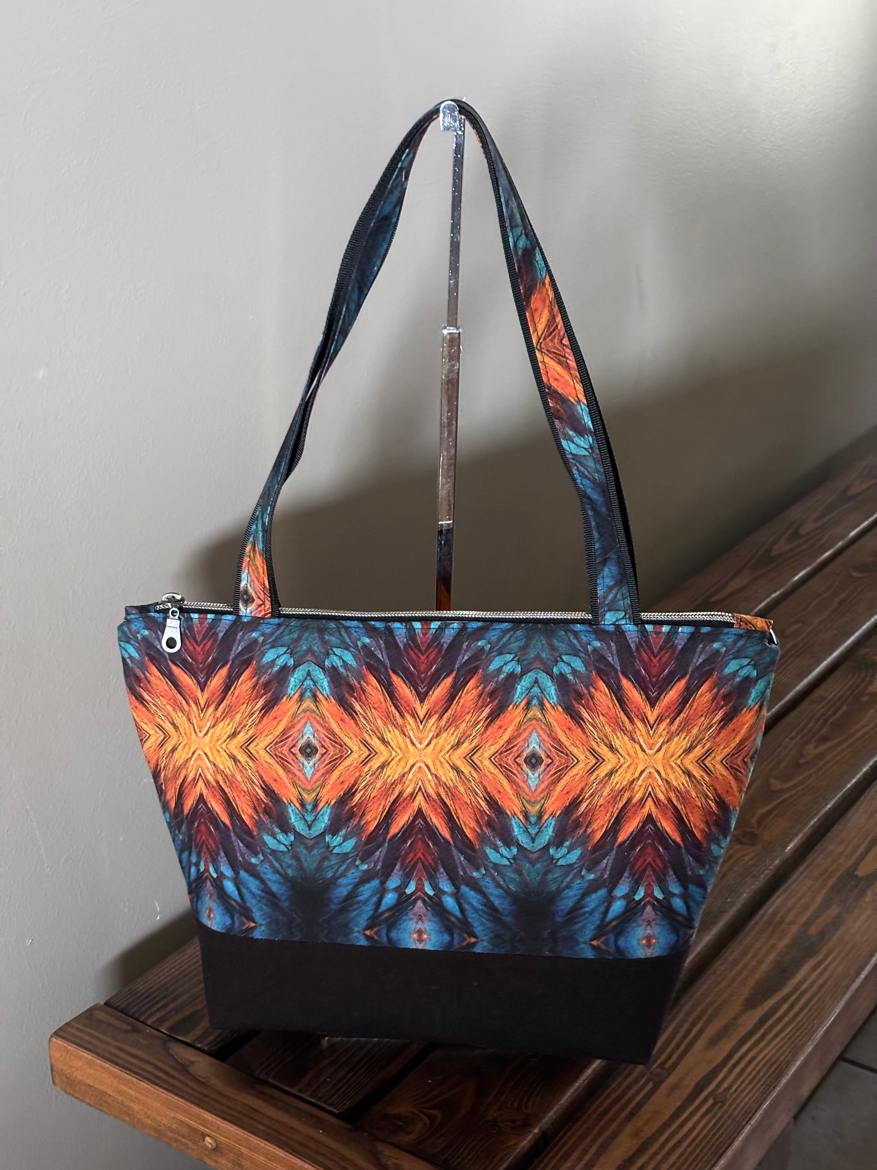 Strikingly Beautiful Shoulder Bag made from Bright Multi Color Designed Canvas
